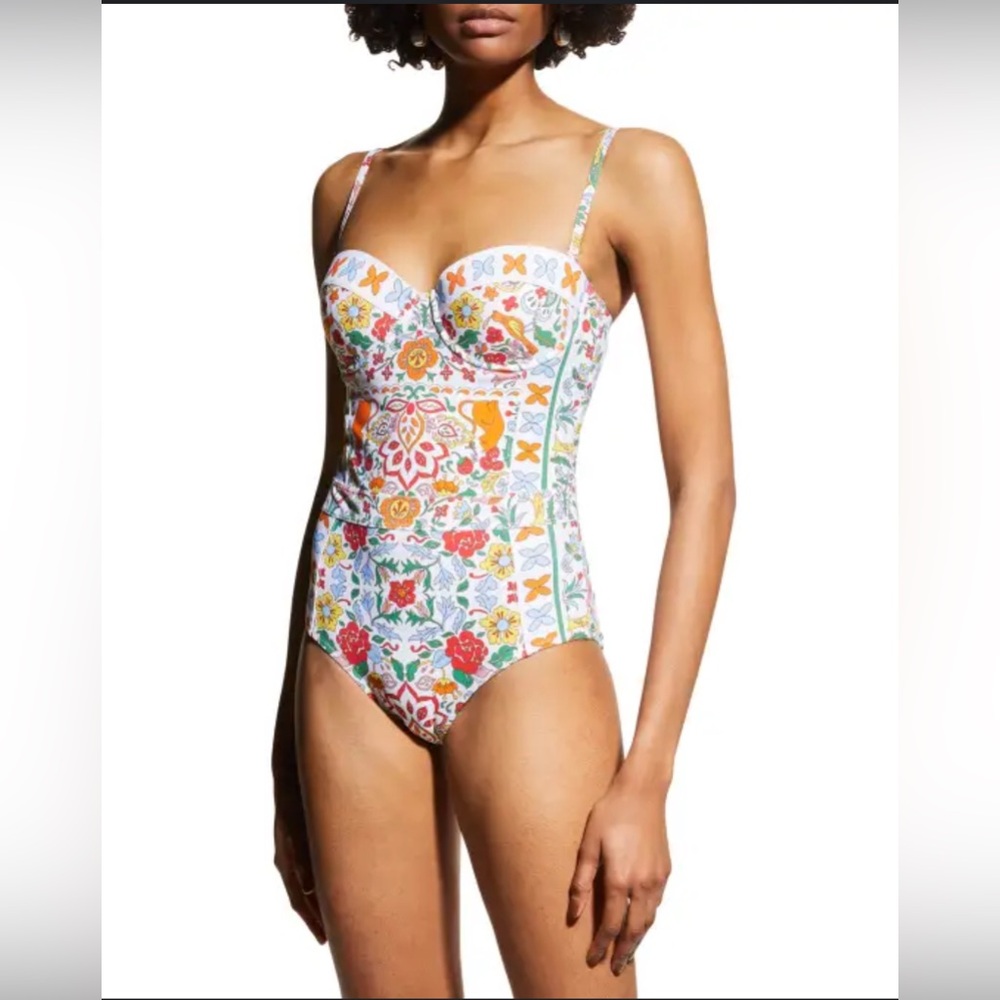 Tory Burch Floral-Print Underwire One-Piece Swimsuit